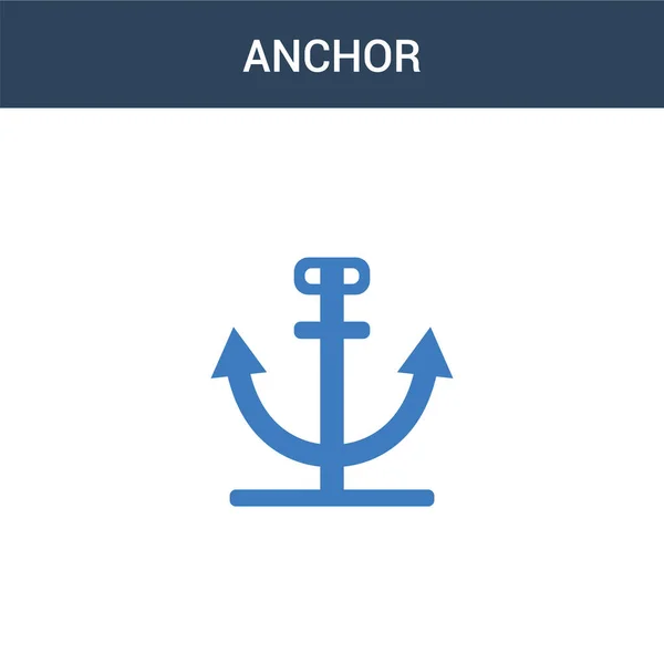 Två Färgade Anchor Koncept Vektor Ikon Färg Ankare Vektor Illustration — Stock vektor