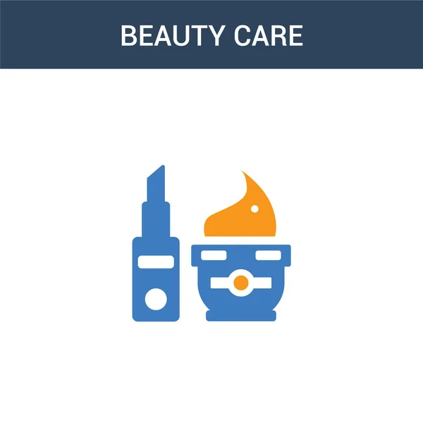 Zweifarbige Schönheitspflegekonzept Vektor Symbol Farbe Beauty Care Vektor Illustration Isoliertes — Stockvektor