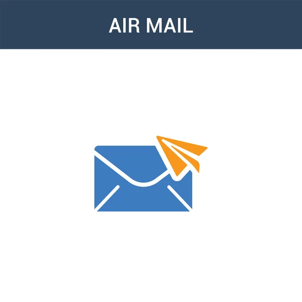 Twee Gekleurde Air Mail Concept Vector Icoon Kleuren Air Mail — Stockvector