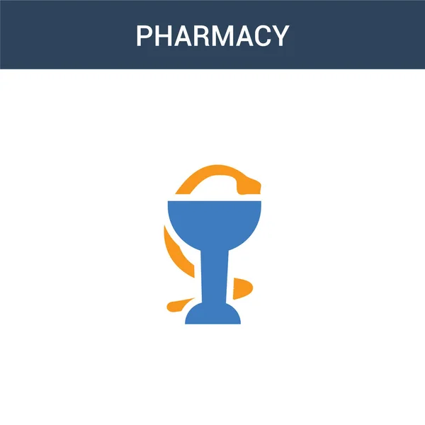 Two Colored Pharmacy Concept Vector Icon Color Pharmacy Vector Illustration — Stock Vector