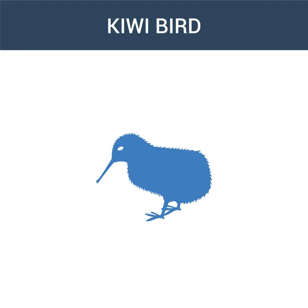 Icône Vectorielle Concept Oiseau Kiwi Deux Couleurs Illustration Vectorielle Oiseau — Image vectorielle