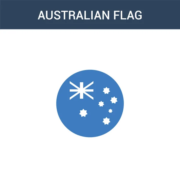 Két Színes Ausztrál Zászló Koncepció Vektor Ikon Színes Ausztrál Zászló — Stock Vector