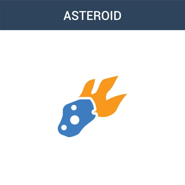 Zweifarbiges Asteroidenkonzept Vektorsymbol Farbige Illustration Des Asteroidenvektors Isoliertes Blaues Und — Stockvektor