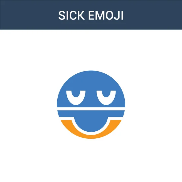 Farvede Syg Emoji Koncept Vektor Ikon Farve Syg Emoji Vektor – Stock-vektor