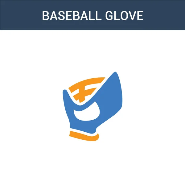 Zweifarbige Baseballhandschuh Konzept Vektor Symbol Farbige Baseballhandschuhvektorabbildung Isoliertes Blaues Und — Stockvektor
