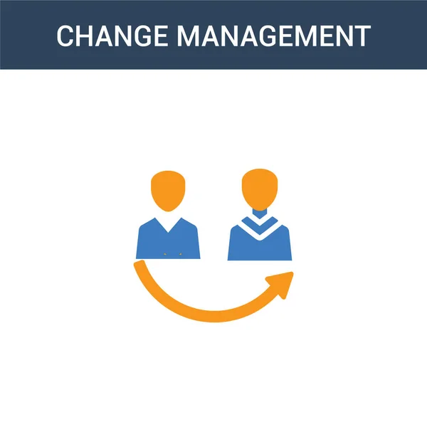 Due Colorati Change Management Concept Vector Icon Colore Cambiamento Gestione — Vettoriale Stock