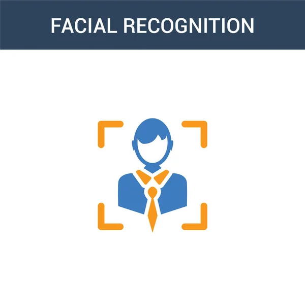 Dos Iconos Reconocimiento Facial Concepto Vector Color Color Reconocimiento Facial — Archivo Imágenes Vectoriales