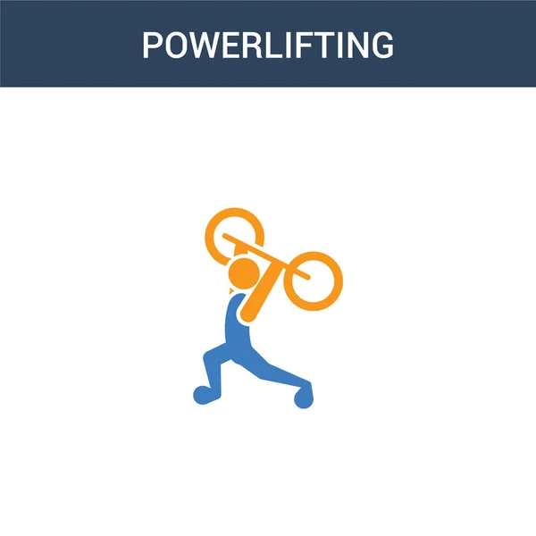 Zweifarbiges Powerlifting Konzeptvektorsymbol Farbige Powerlifting Vektor Illustration Isoliertes Blaues Und — Stockvektor