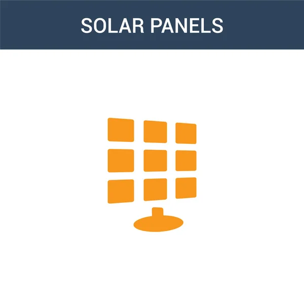 Dois Painéis Solares Coloridos Conceito Vetor Ícone Cores Painéis Solares —  Vetores de Stock
