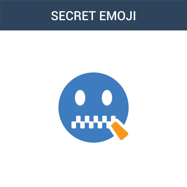 Dois Ícone Vetor Conceito Emoji Secreto Colorido Cor Ilustração Vetorial —  Vetores de Stock