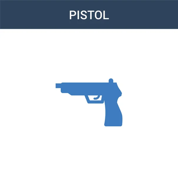 Two Colored Pistol Concept Vector Icon Color Pistol Vector Illustration — Stock Vector