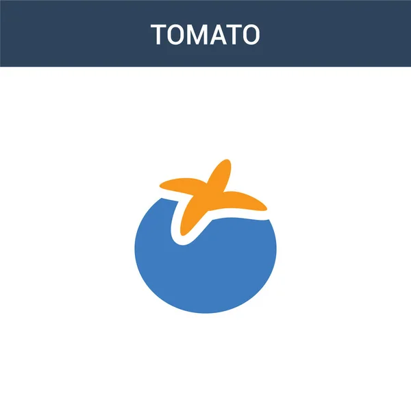 Dua Ikon Konsep Vektor Tomat Berwarna Warna Vektor Tomat Ilustrasi - Stok Vektor
