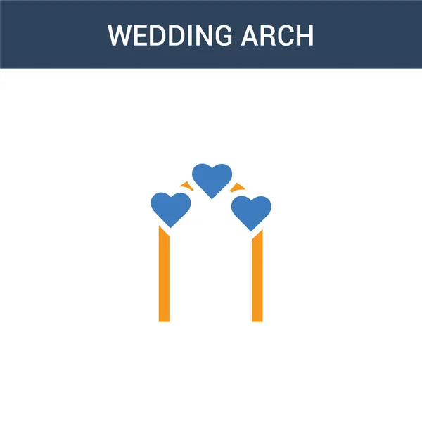 Zweifarbige Hochzeitsbogen Konzept Vektor Symbol Farbige Hochzeitsbogen Vektorillustration Isoliertes Blaues — Stockvektor