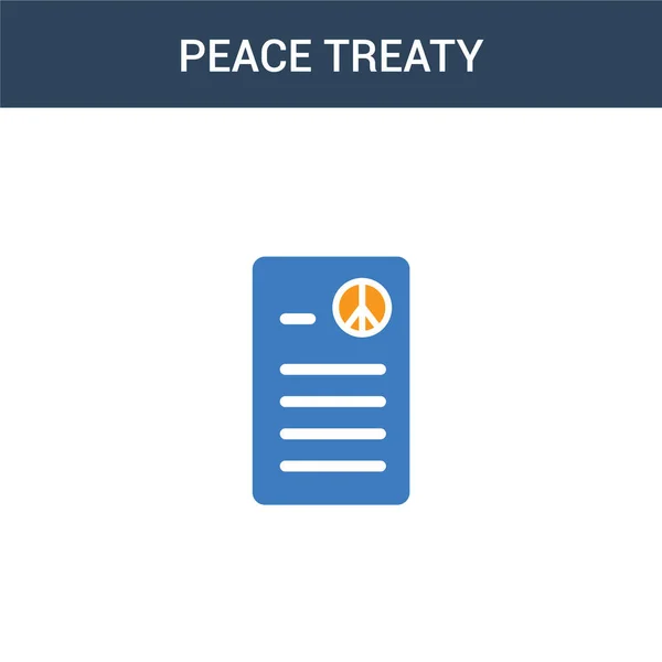 Dwie Kolorowe Ikony Wektorowe Traktatu Pokojowego Kolor Traktatu Pokojowego Wektor — Wektor stockowy