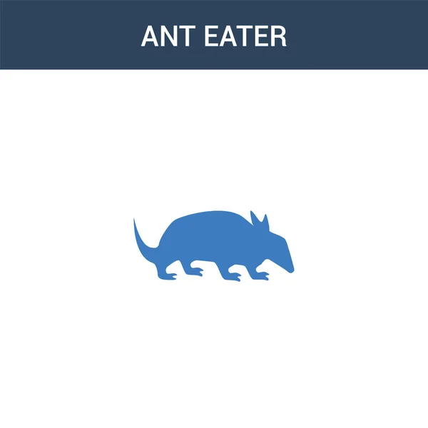 Dos Color Ant Eater Icono Concepto Vector Color Ant Eater — Vector de stock