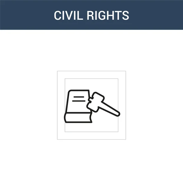 Dois Coloridos Conceito Direitos Civis Vetor Ícone Ilustração Vetorial Direitos — Vetor de Stock