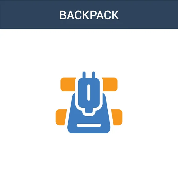 Two Colored Backpack Concept Vector Icon Color Backpack Vector Illustration — Stock Vector