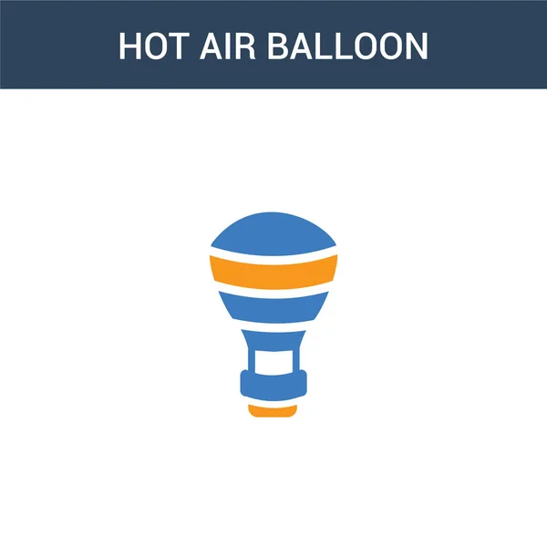 Dua Warna Balon Udara Panas Konsep Ikon Vektor Warna Vektor - Stok Vektor