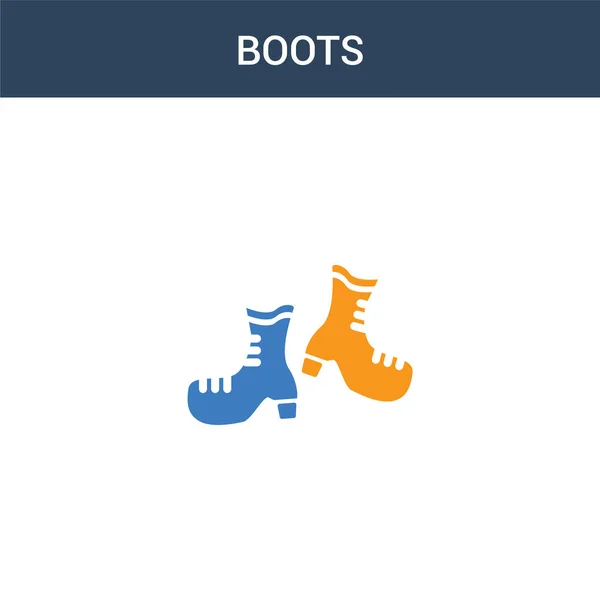 Two Colored Boots Concept Vector Icon Color Boots Vector Illustration — Stock Vector