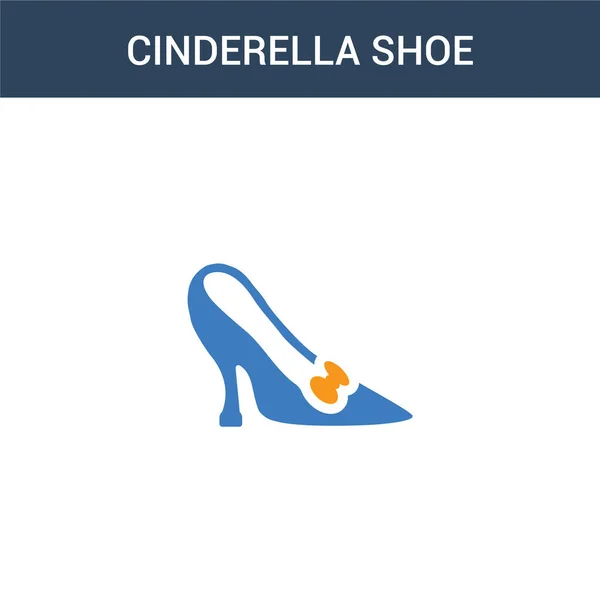 Two Colored Cinderella Shoe Concept Vector Icon Color Cinderella Shoe — Stock Vector
