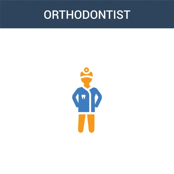 Due Colorati Ortodontista Concetto Icona Vettoriale Illustrazione Vettoriale Ortodontista Colori — Vettoriale Stock