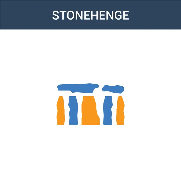 Dos Color Stonehenge Icono Vector Concepto Ilustración Vectorial Stonehenge Color — Archivo Imágenes Vectoriales