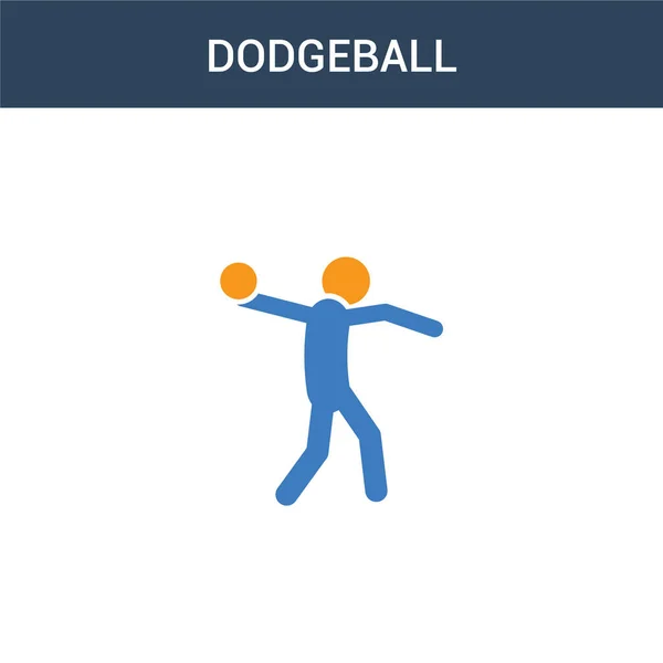 Dos Icono Vector Concepto Dodgeball Color Ilustración Vectorial Color Dodgeball — Vector de stock