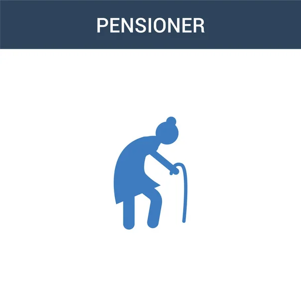 Icona Del Vettore Concetto Del Pensionato Due Colori Illustrazione Del — Vettoriale Stock