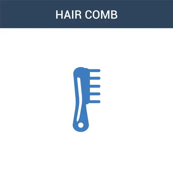 Deux Couleur Peigne Cheveux Concept Icône Vectorielle Illustration Vectorielle Peigne — Image vectorielle