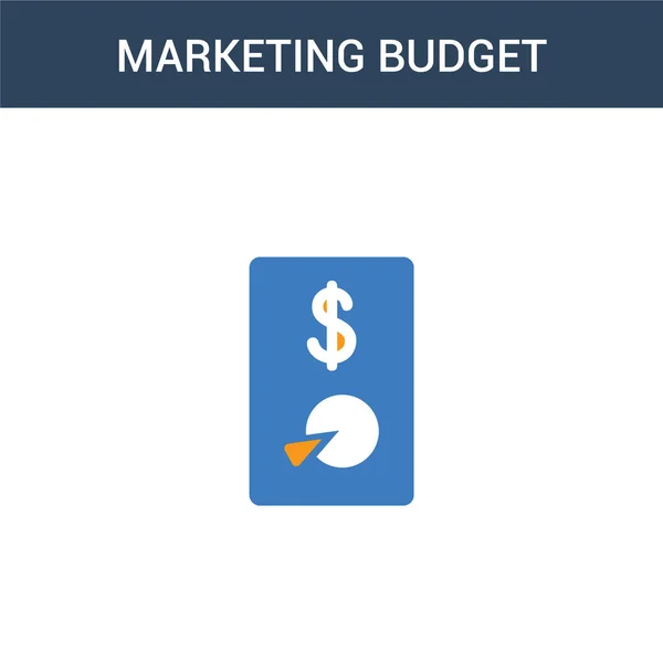 Dos Icono Vector Concepto Presupuesto Marketing Colores Ilustración Del Vector — Vector de stock
