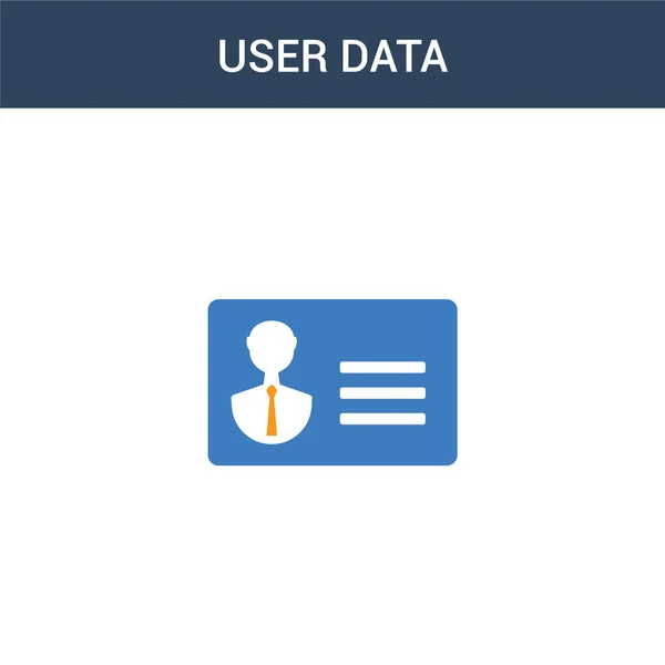 Two Colored User Data Concept Vector Icon Color User Data — Stock Vector