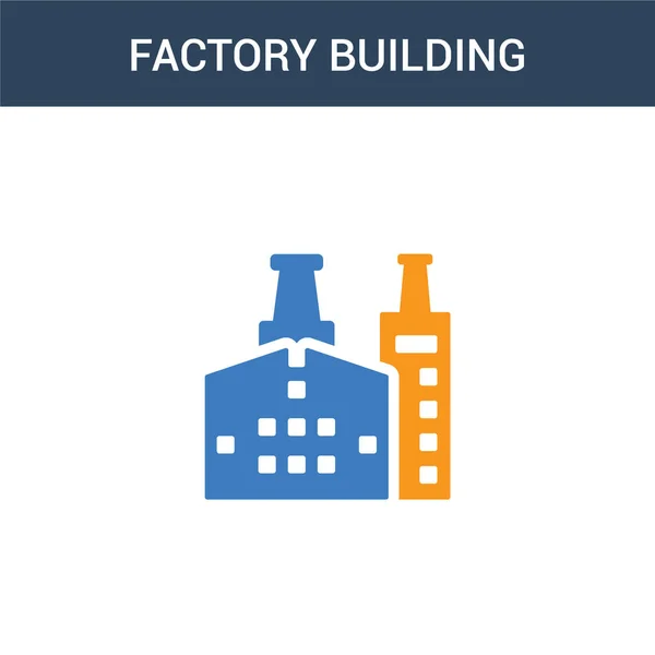 Zweifarbiges Factory Building Concept Vektor Symbol Farbige Factory Building Vektor — Stockvektor