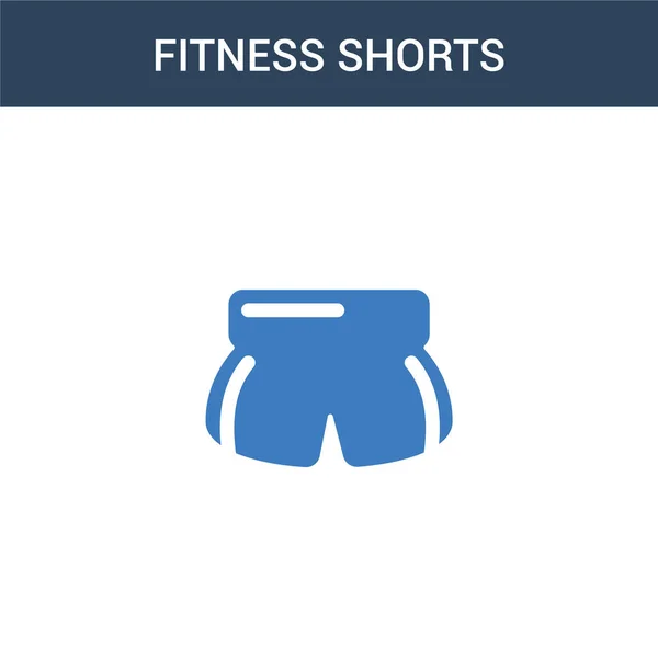 Dos Colores Fitness Shorts Concepto Vector Icono Color Fitness Shorts — Archivo Imágenes Vectoriales