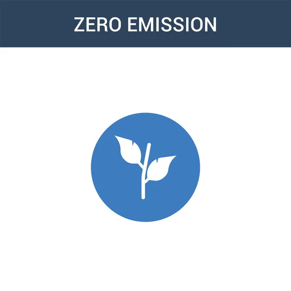 Due Icone Vettoriali Colorate Emissioni Zero Illustrazione Vettoriale Colori Emissioni — Vettoriale Stock
