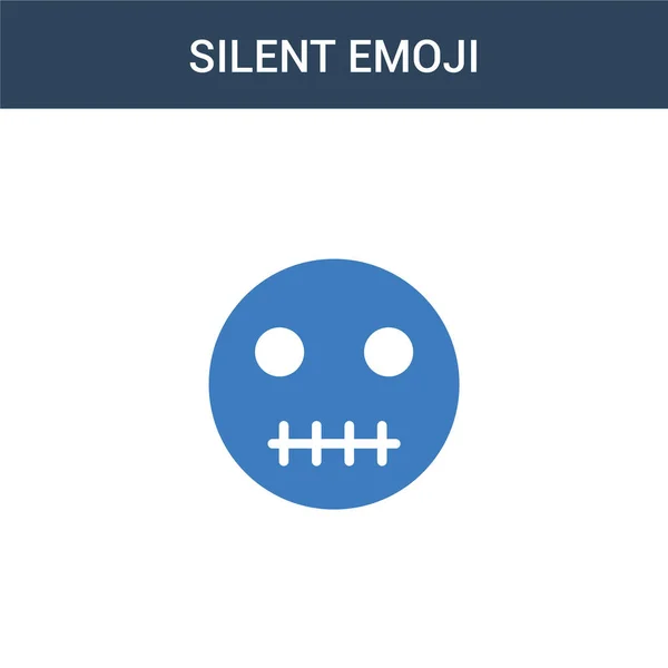 Farvede Silent Emoji Koncept Vektor Ikon Farve Silent Emoji Vektor – Stock-vektor