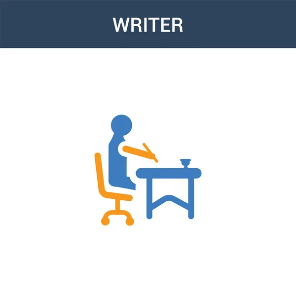 Two Colored Writer Concept Vector Icon Color Writer Vector Illustration — Stock Vector