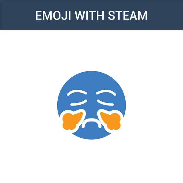 Farvede Emoji Med Steam Fra Næse Koncept Vektor Ikon Farve – Stock-vektor