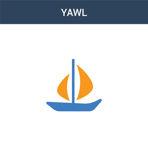 Due Colorati Yawl Concetto Icona Vettoriale Illustrazione Vettoriale Dello Yawl — Vettoriale Stock