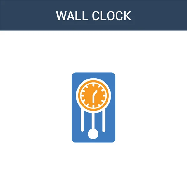 Icône Vectorielle Concept Horloge Murale Deux Couleurs Illustration Vectorielle Horloge — Image vectorielle