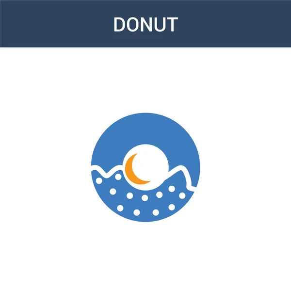 Two Colored Donut Concept Vector Icon Color Donut Vector Illustration — Stock Vector