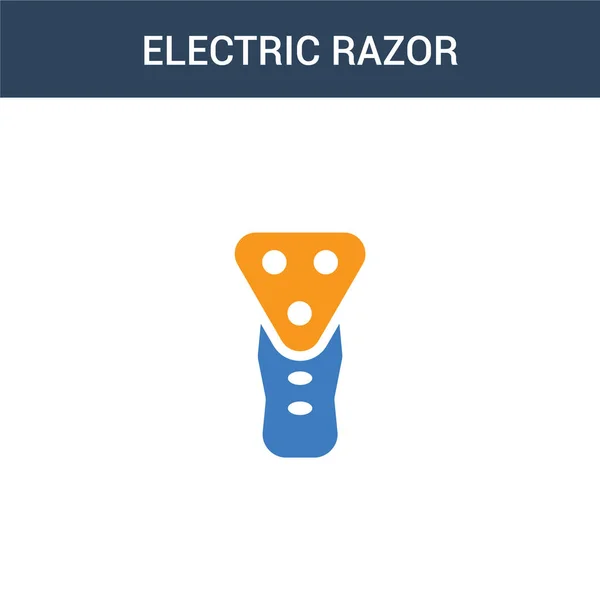 Dvě Barevné Elektrické Holicí Strojek Koncept Vektorové Ikony Barvy Elektrické — Stockový vektor