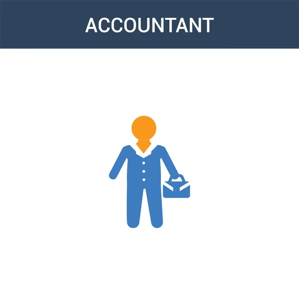 Twee Gekleurde Accountant Concept Vector Icoon Kleuren Accountant Vector Illustratie — Stockvector