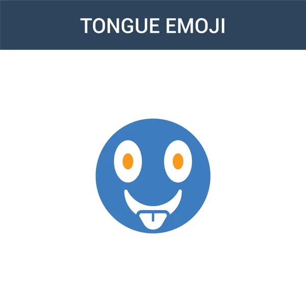 Farvede Tongue Emoji Koncept Vektor Ikon Farve Tongue Emoji Vektor – Stock-vektor