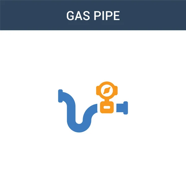 Dos Color Concepto Tubo Gas Icono Vector Color Tubo Gas — Archivo Imágenes Vectoriales