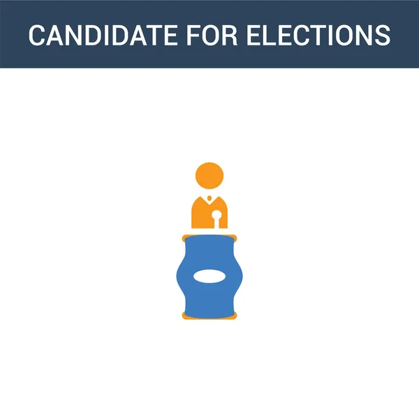 Иконка Двумя Цветными Кандидатами Выборах Цветных Кандидата Выборах Векторной Иллюстрации — стоковый вектор