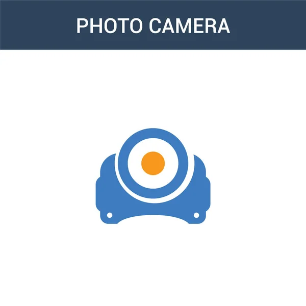 Иконка Вектора Вектора Фотокамеры Двух Цветов Двухцветная Векторная Иллюстрация Фотокамеры — стоковый вектор