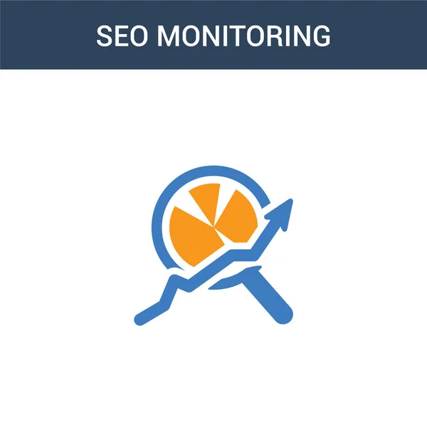 Dois Colorido Seo Monitoramento Conceito Vetor Ícone Cor Seo Monitoramento —  Vetores de Stock