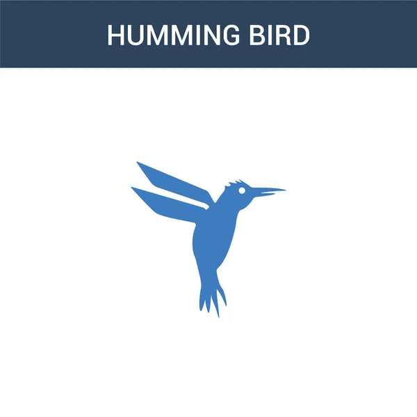 Dos Coloreado Icono Vector Concepto Ave Tarareando Ilustración Vectorial Aves — Archivo Imágenes Vectoriales