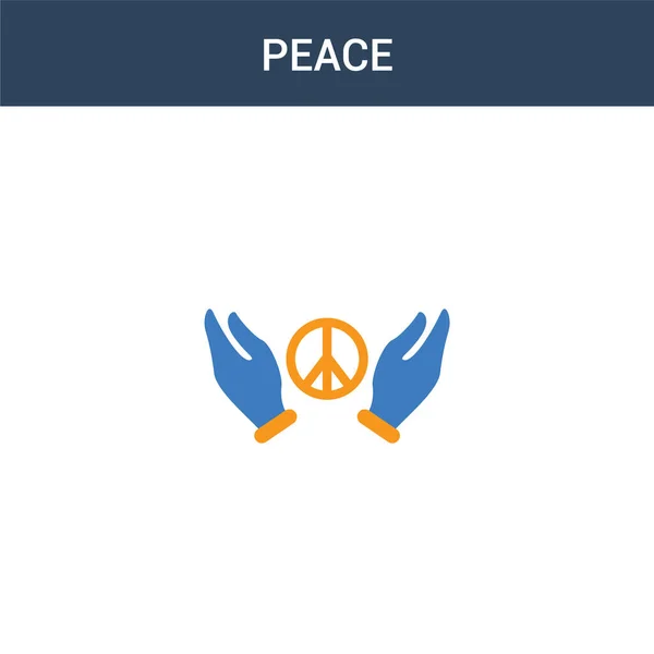 Dwie Kolorowe Ikony Wektora Koncepcji Pokoju Kolor Wektor Pokoju Ilustracji — Wektor stockowy