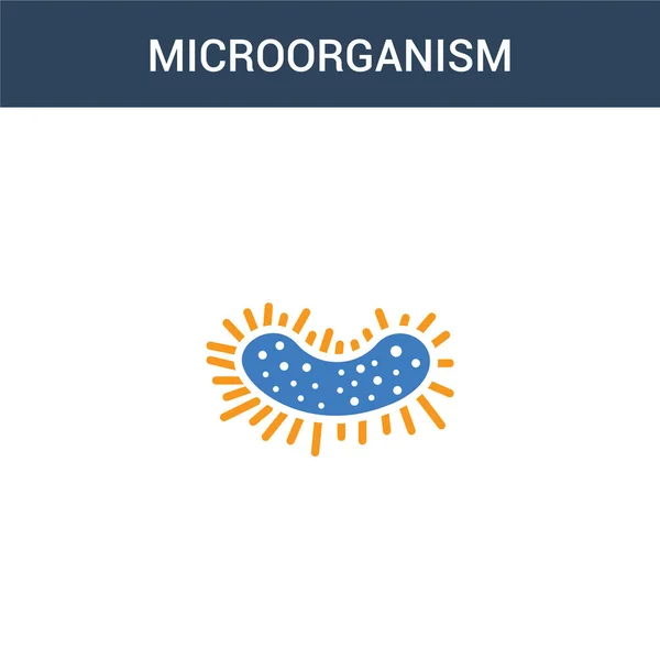 Ícone Vetorial Conceito Dois Microrganismos Coloridos Ilustração Vetorial Microrganismos Coloridos —  Vetores de Stock